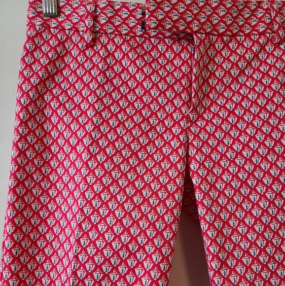 GAP Preppy Slim Cropped Ankle Cotton Lantern Print Pants - Picture 4 of 9